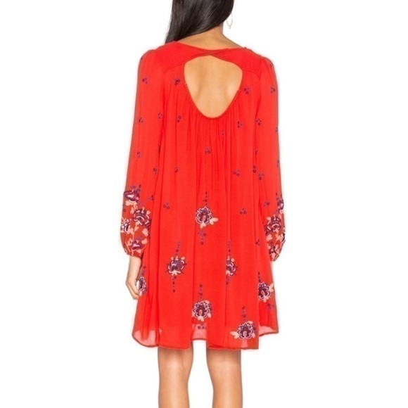 Free People Oxford Floral Embroidered Open Back Mini Dress - Picture 9 of 11
